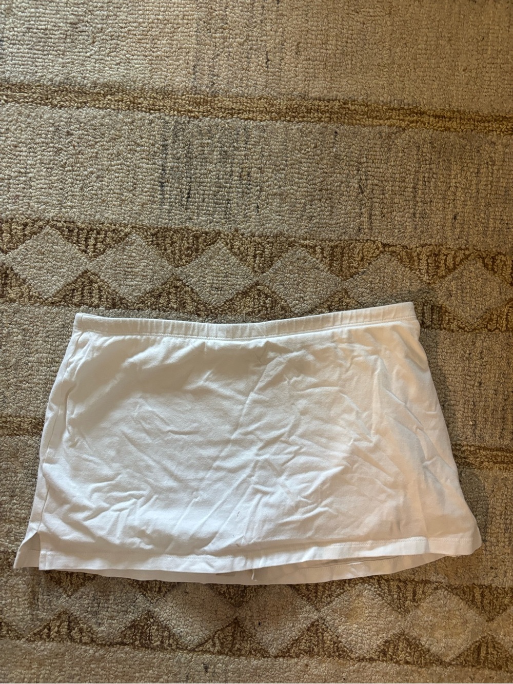 Free People White Cotton Mini Skirt with Elastic Waist